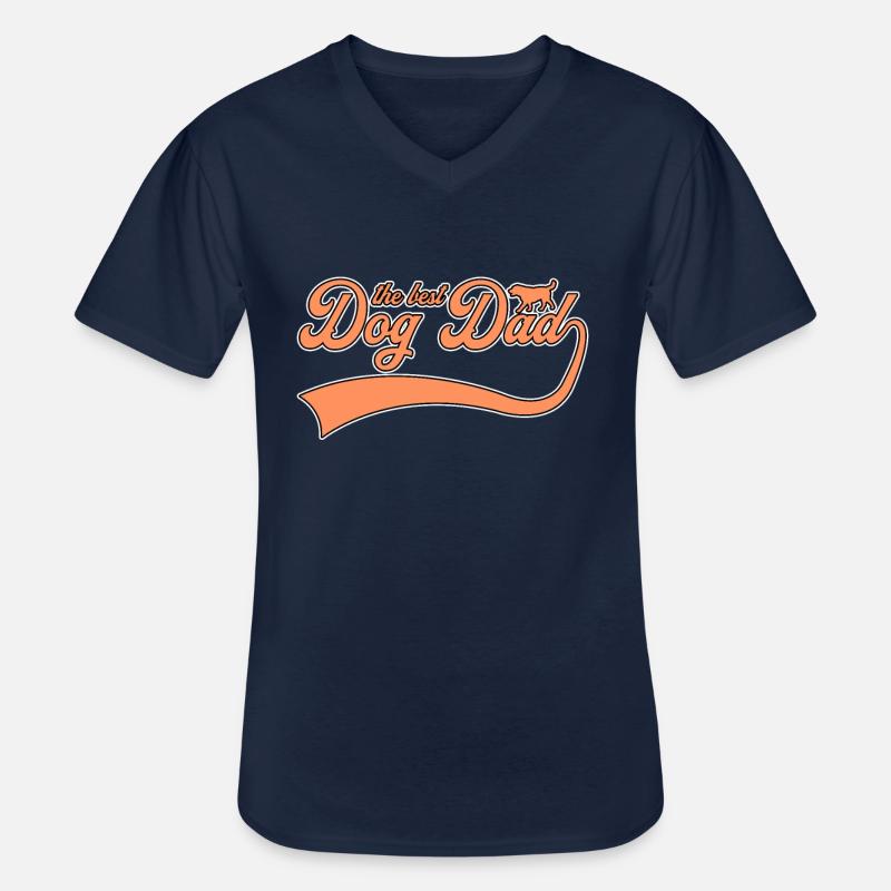 der beste Hundepapa - Männer-T-Shirt mit V-Ausschnitt - Navy