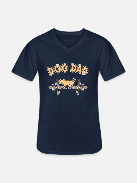 dog dad dogs dad - Men's V-Neck T-Shirt - navy