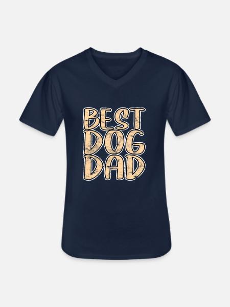 Best Dog Dad - Men's V-Neck T-Shirt - navy