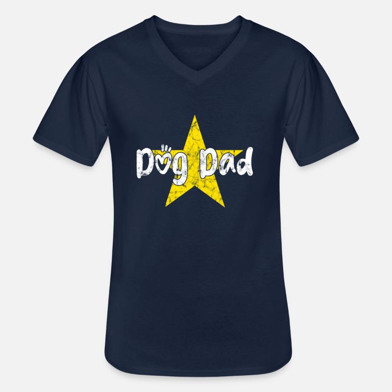Hunde Papa - Männer-T-Shirt mit V-Ausschnitt - Navy