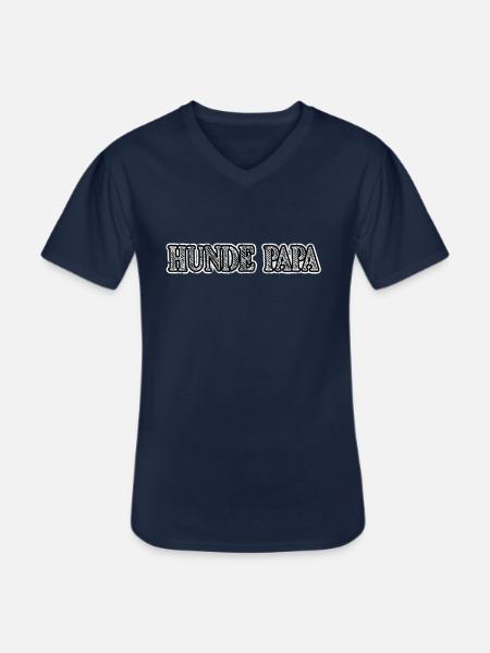 Hunde Papa - Männer-T-Shirt mit V-Ausschnitt - Navy
