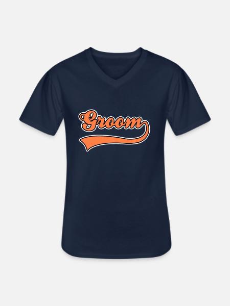 Groom groom lettering - Men's V-Neck T-Shirt - navy