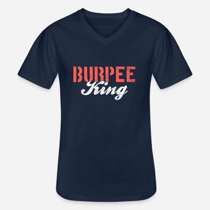 Burpee King - Männer-T-Shirt mit V-Ausschnitt - Navy