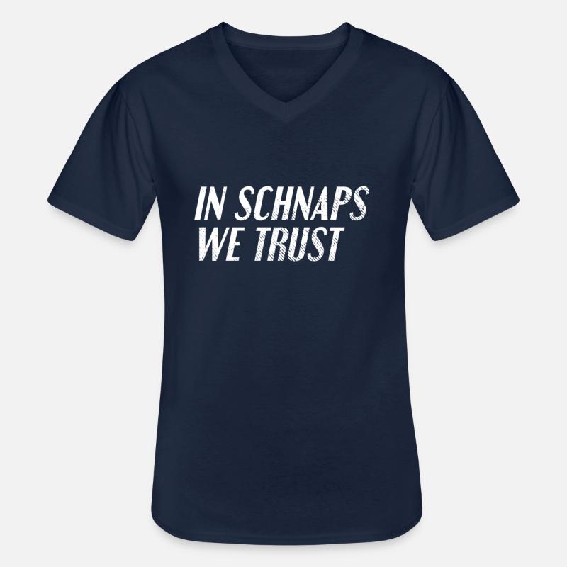 Schnaps trinken Spruch - Männer-T-Shirt mit V-Ausschnitt - Navy
