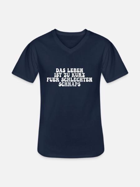 Schnaps Spruch - Männer-T-Shirt mit V-Ausschnitt - Navy
