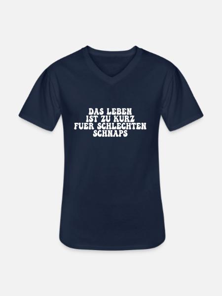 Schnaps Spruch - Männer-T-Shirt mit V-Ausschnitt - Navy