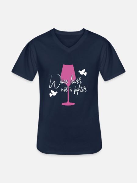 Wine Peace Saying - Men's V-Neck T-Shirt - navy