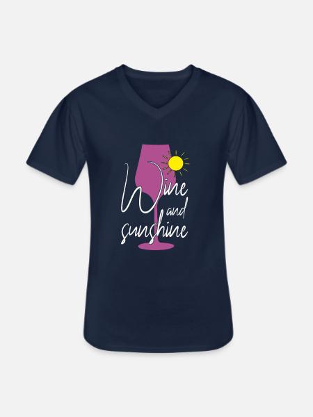 Wine Sun Sunshine Saying - Men's V-Neck T-Shirt - navy