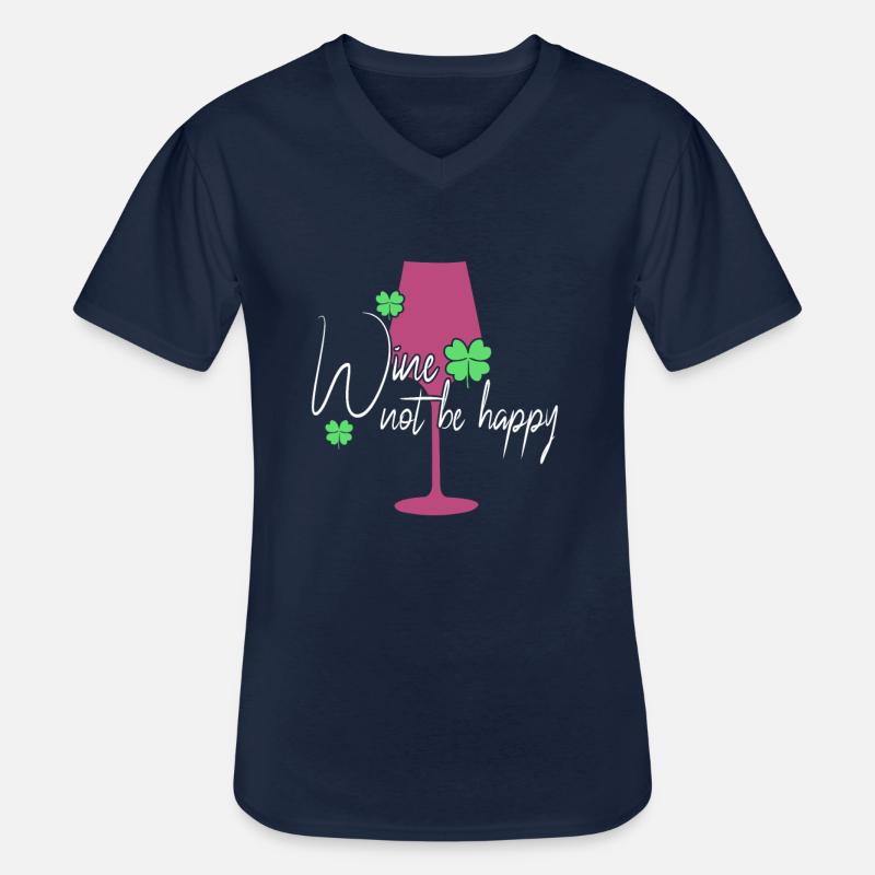 Wein Glück Spruch - Männer-T-Shirt mit V-Ausschnitt - Navy