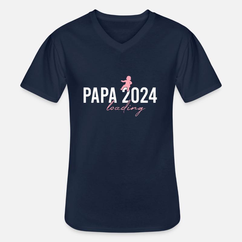 Dad 2024 loading - Men's V-Neck T-Shirt - navy