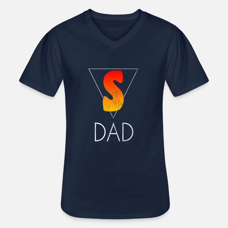 Superdad - Männer-T-Shirt mit V-Ausschnitt - Navy