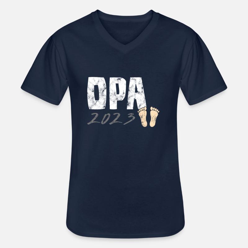 Opa 2023 - Männer-T-Shirt mit V-Ausschnitt - Navy