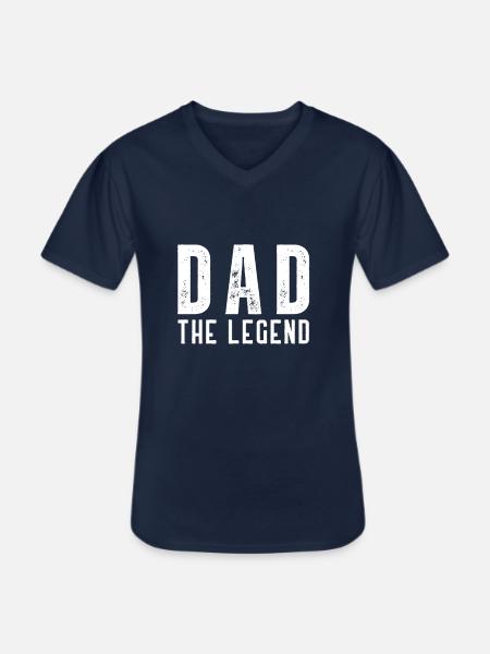 Dad The Legend - Men's V-Neck T-Shirt - navy