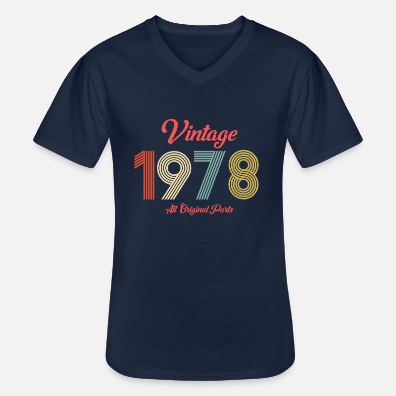 1978 - Männer-T-Shirt mit V-Ausschnitt - Navy