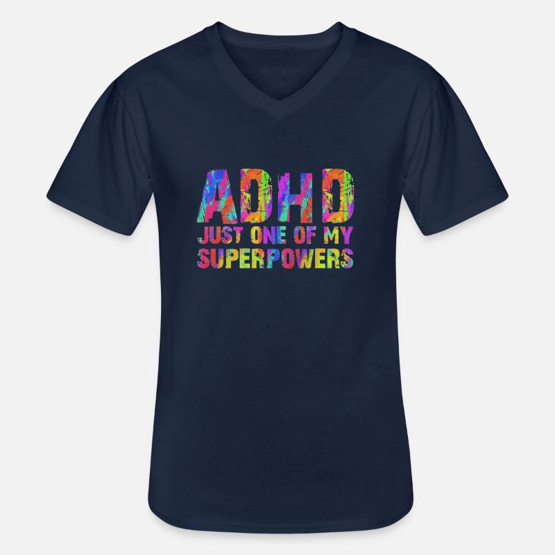 Adhs - Männer-T-Shirt mit V-Ausschnitt - Navy