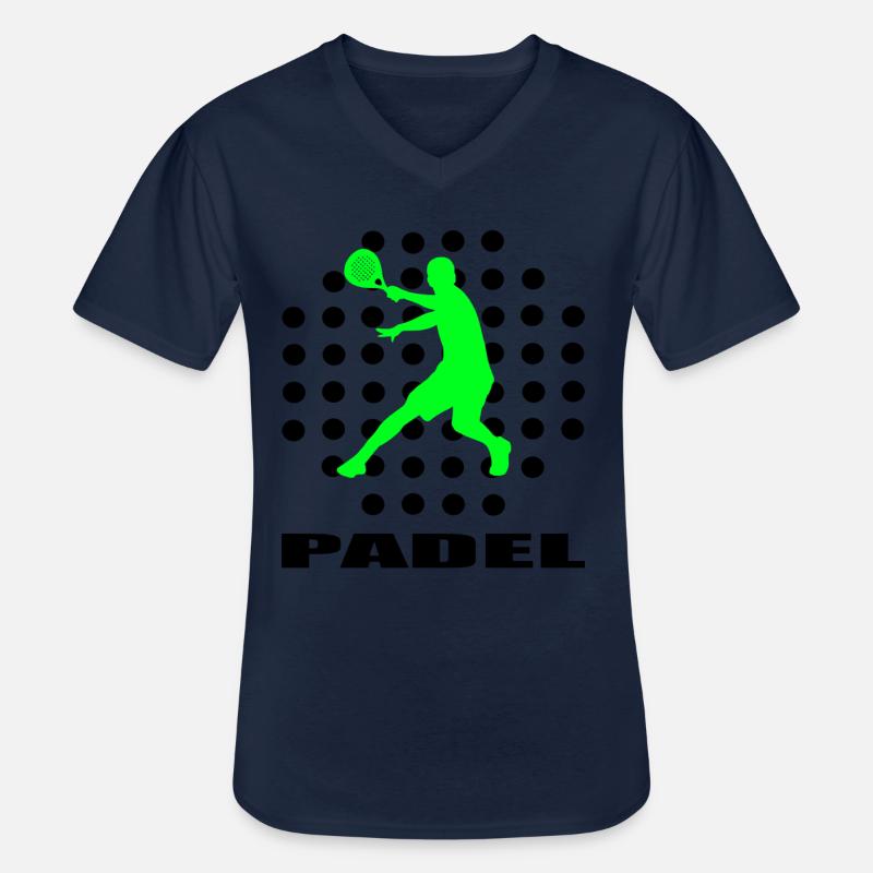 Padel - Männer-T-Shirt mit V-Ausschnitt - Navy