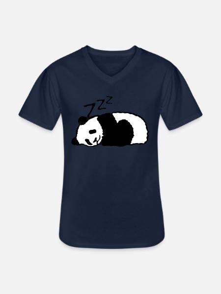 panda sleeps nap sleeping - Men's V-Neck T-Shirt - navy