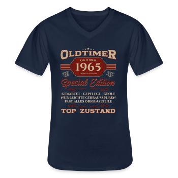 59. Geburtstag Legende Oktober 1965 Jahrgang 65 - Männer-T-Shirt mit V-Ausschnitt - Navy - Vorne - AI Model Male 178 dark (178cm)