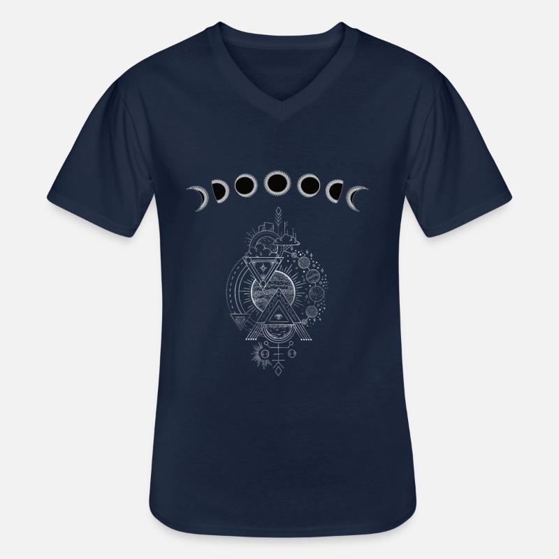 Dark Dream Moonphase Astro-design - Männer-T-Shirt mit V-Ausschnitt - Navy