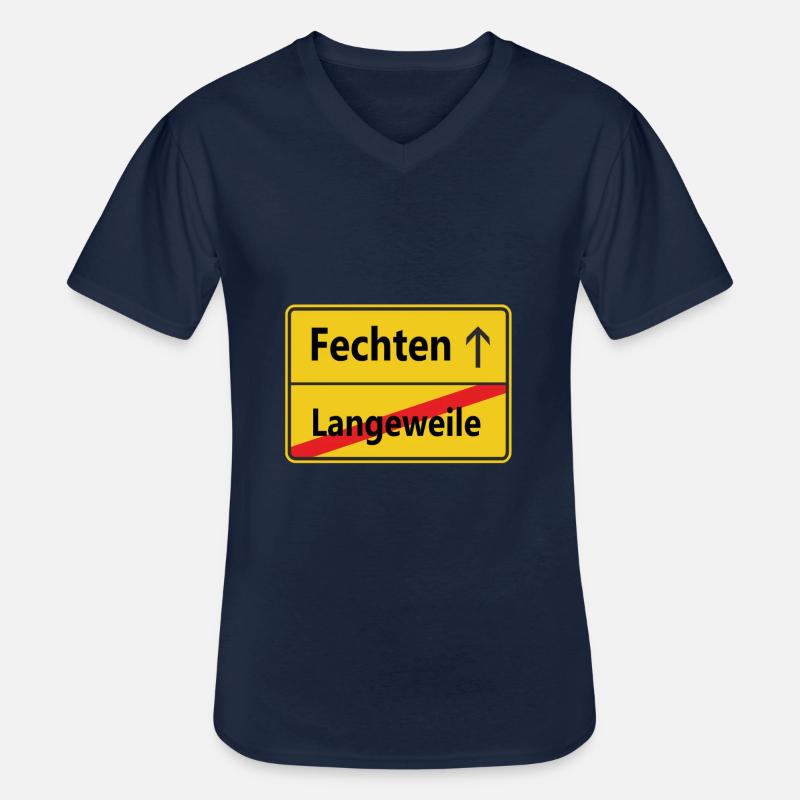 Langeweile? Fechten - Männer-T-Shirt mit V-Ausschnitt - Navy