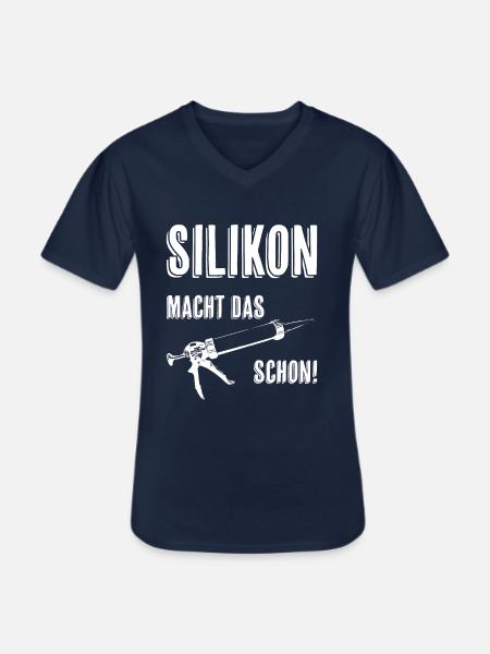 Silikon macht das schon - Männer-T-Shirt mit V-Ausschnitt - Navy