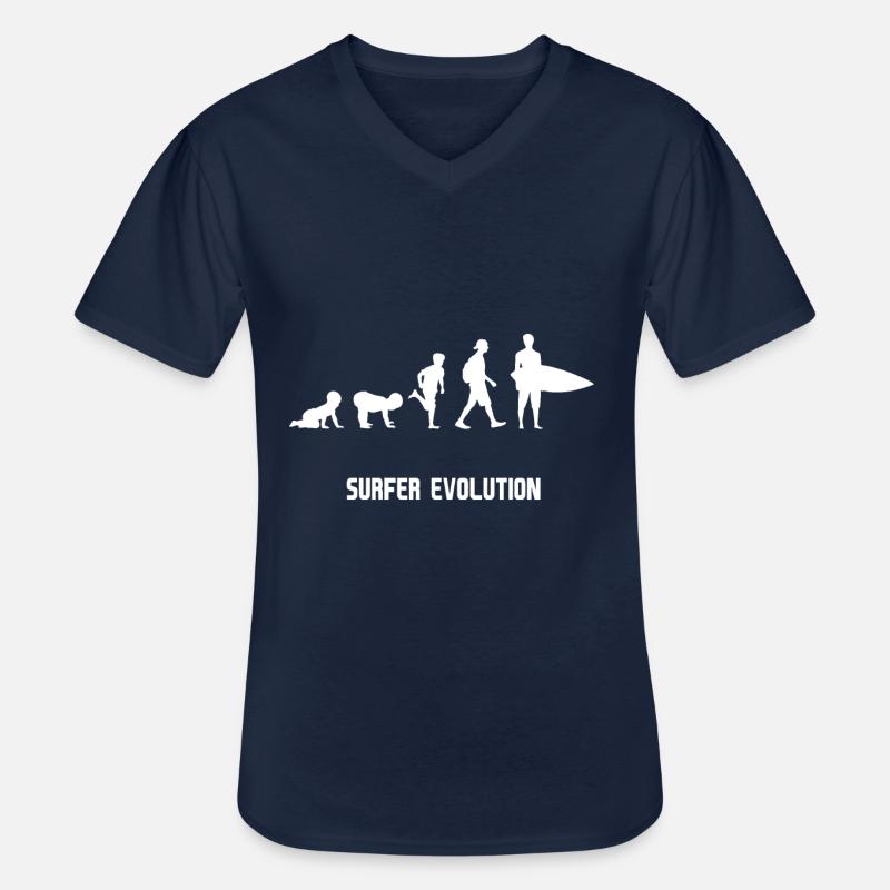 Surfer evolution evolution - Männer-T-Shirt mit V-Ausschnitt - Navy