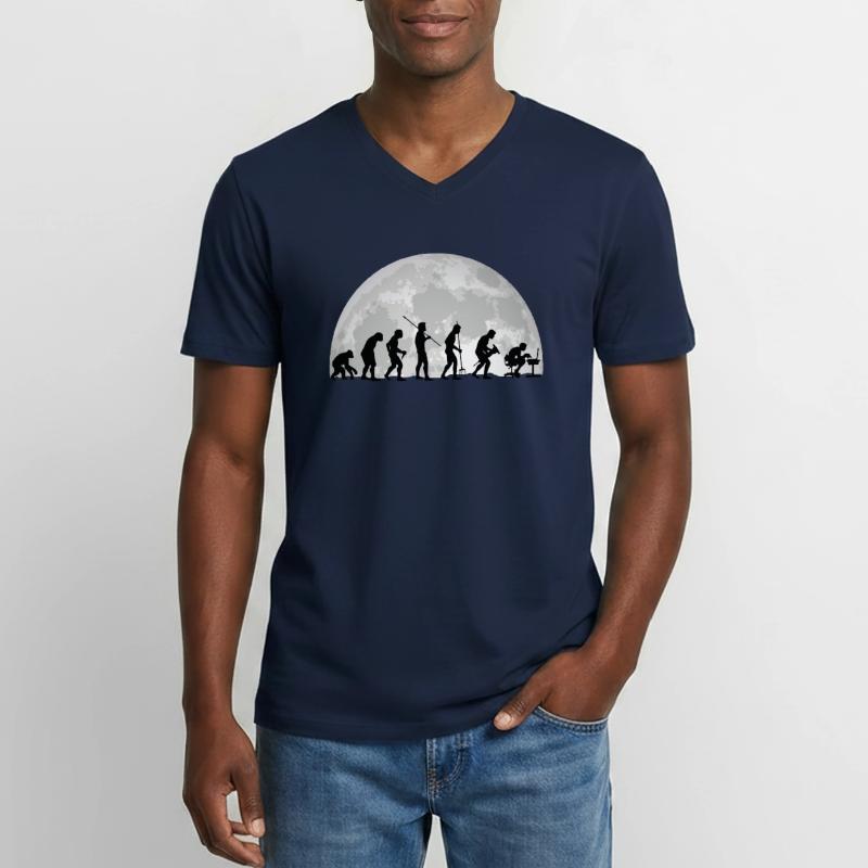 Evolution Geek Computer Programmierer Geschenk Männer-T-Shirt mit V-Ausschnitt
