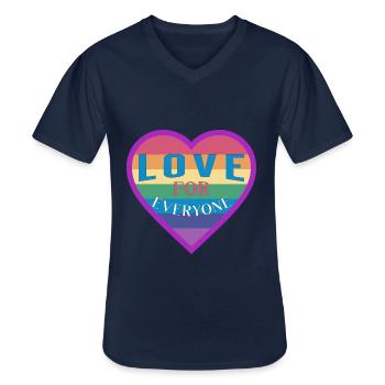 Heart rainbow unisex love for everyone - Männer-T-Shirt mit V-Ausschnitt - Navy - Vorne - AI Model Male 178 dark (178cm)