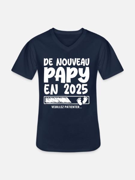 Grandpa again in 2025 - Men's V-Neck T-Shirt - navy