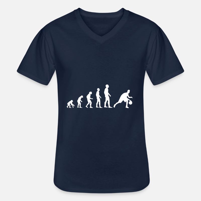 Basketball Cool Evolution Basketballer Geschenk - Männer-T-Shirt mit V-Ausschnitt - Navy