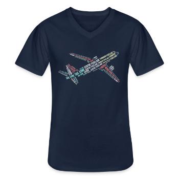 Aviation Flugzeug Pilot Plane Spotting - Männer-T-Shirt mit V-Ausschnitt - Navy - Vorne - AI Model Male 178 dark (178cm)