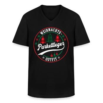 Weihnachten Parkettleger Parkettlegerei XMAS - Männer-T-Shirt mit V-Ausschnitt - Schwarz - Vorne - AI Model Male 178 dark (178cm)
