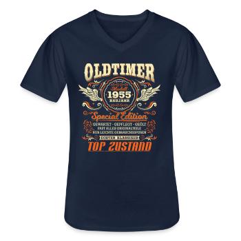 Oldtimer Baujahr 1955 Jahrgang Geburtstag Geschenk - Männer-T-Shirt mit V-Ausschnitt - Navy - Vorne - AI Model Male 178 dark (178cm)