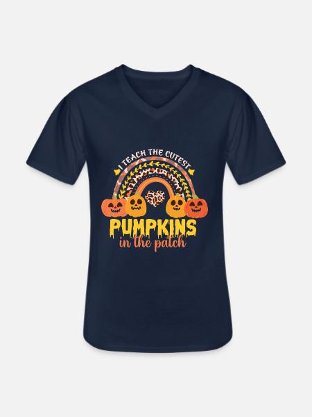Halloween Pumpkin Witch - Men's V-Neck T-Shirt - navy