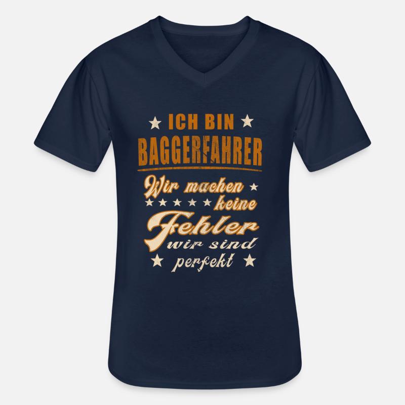Baggerfahrer Baggerführer Bagger Bauarbeiter Bau - Männer-T-Shirt mit V-Ausschnitt - Navy