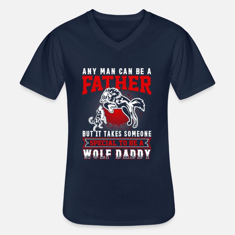 Wolfsspruch Wölfe Wolfsrudel Wolf - Männer-T-Shirt mit V-Ausschnitt - Navy