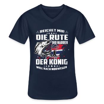 Reichet mir die Rute der könig will nach Norwegen - Männer-T-Shirt mit V-Ausschnitt - Navy - Vorne - AI Model Male 178 dark (178cm)