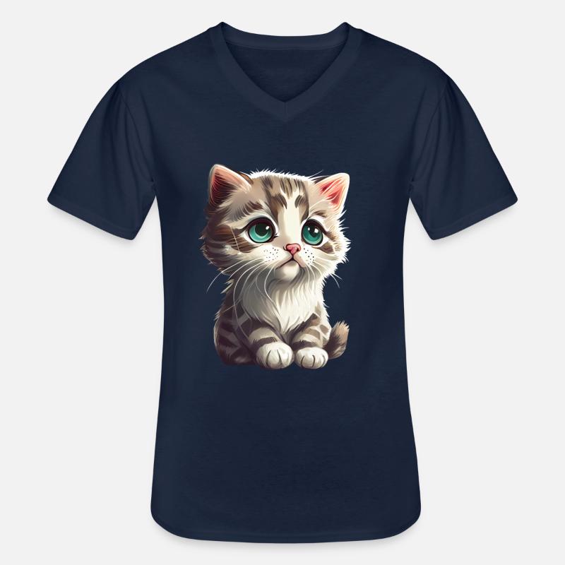 Katze Kätzchen Geschenk - Männer-T-Shirt mit V-Ausschnitt - Navy