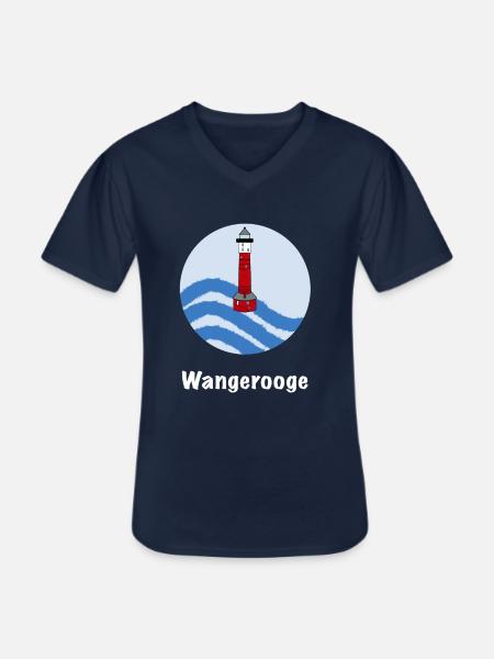 Leuchtturm Wangerooge - Männer-T-Shirt mit V-Ausschnitt - Navy
