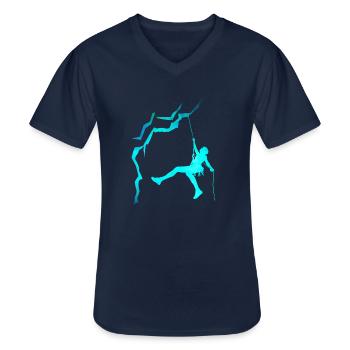 Escalade grimpeuse / grimpeur - T-shirt col V Homme - marine - Devant - AI Model Male 178 dark (178cm)