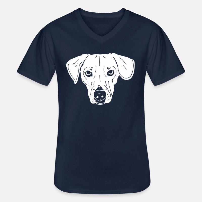 Dackel - Männer-T-Shirt mit V-Ausschnitt - Navy