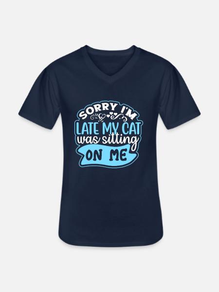 Delay Cat Cat Lovers Surprise Fun - Men's V-Neck T-Shirt - navy