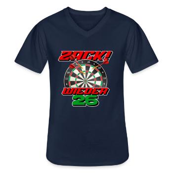 Zack wieder 26, Dartspieler Outfit, Geschenkidee - Männer-T-Shirt mit V-Ausschnitt - Navy - Vorne - AI Model Male 178 dark (178cm)
