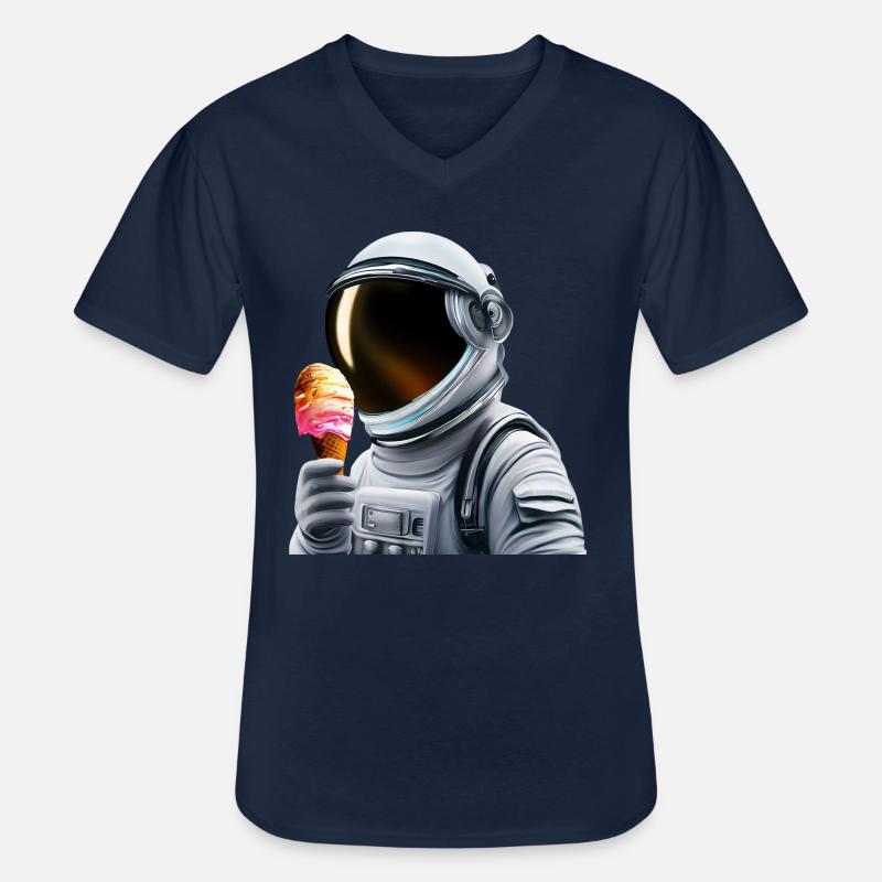 Waffel Eis Astronaut - Männer-T-Shirt mit V-Ausschnitt - Navy