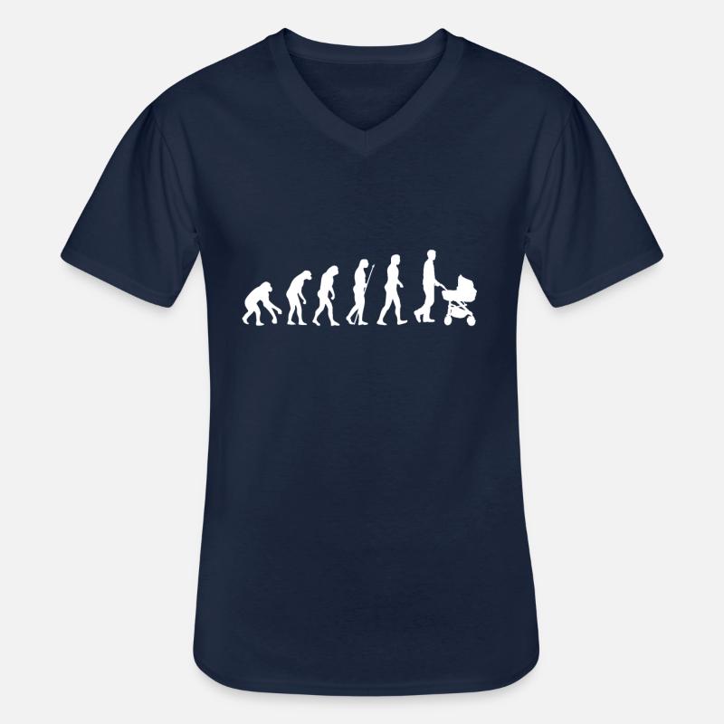 Evolution dad - Men's V-Neck T-Shirt - navy