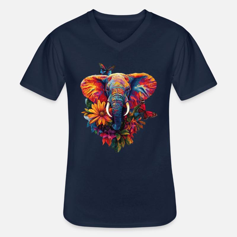Elefant - Männer-T-Shirt mit V-Ausschnitt - Navy