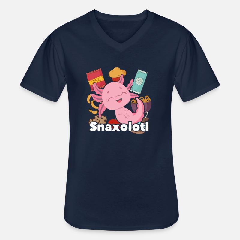 Snacks Snaxolotl Axolotl - Männer-T-Shirt mit V-Ausschnitt - Navy