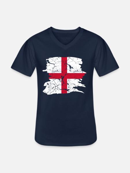 England Flag - Men's V-Neck T-Shirt - navy