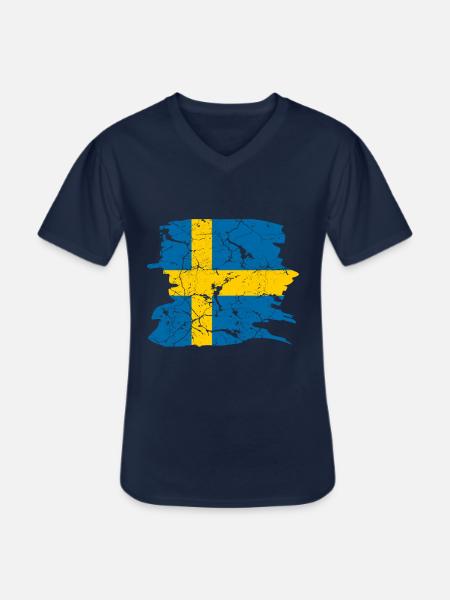 Drapeau de la Suède - T-shirt col V Homme - marine