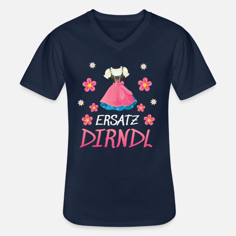 Dirndl Ersatz - Männer-T-Shirt mit V-Ausschnitt - Navy